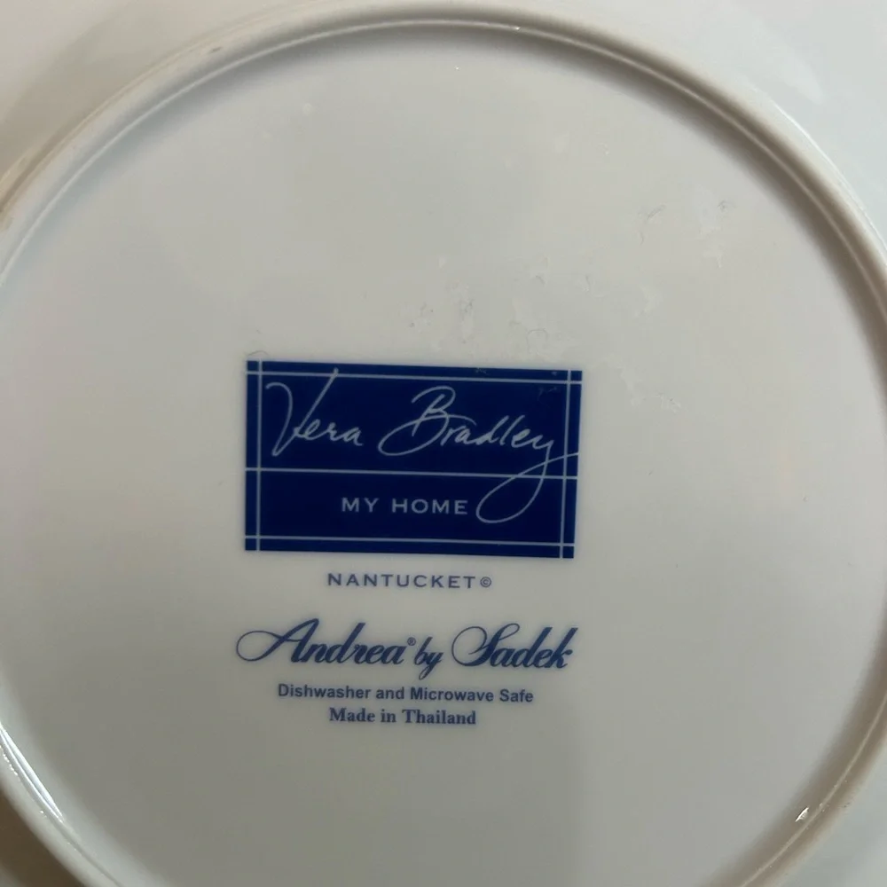 Vera Bradley Blue and White Ceramic Dinner Plate - Picture 6 of 7